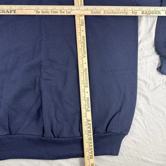 JE Morgan Fleecewear Sweater Mens XL Blank Made in USA Sweatshirt 90s Blue NEW - Picture 3 of 7